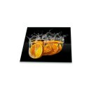 Herdabdeckplatte Ceran 1 teilig 60x52 Orangen Gelb Abdeckung Glas Spritzschutz