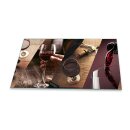 Herdabdeckplatte Ceran 90x52 Wein Beige Abdeckung Glas Spritzschutz Küche Deko