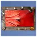 Herdabdeckplatte Ceran 90x52 Blumen Rot Abdeckung Glas Spritzschutz Küche Deko