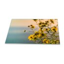 Herdabdeckplatte Ceran 90x52 Blumen Gelb Abdeckung Glas Spritzschutz Küche Deko