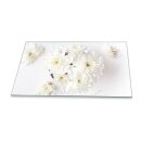 Herdabdeckplatte Ceran 90x52 Blumen Weiß Abdeckung...