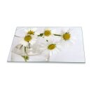 Herdabdeckplatte Ceran 90x52 Blumen Weiß Abdeckung...