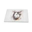 Herdabdeckplatte Ceran 1 Teilig 80x52 Hund Weiß Abdeckung Glas Spritzschutz Deko
