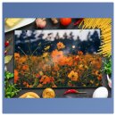 Herdabdeckplatte Ceran 1 Teilig 80x52 Blumen Gelb Abdeckung Glas Spritzschutz