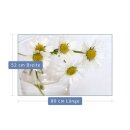 Herdabdeckplatte Ceran 1 Teilig 80x52 Blumen Weiß...