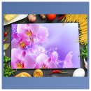 Herdabdeckplatte Ceran 1 Teilig 80x52 Orchidee Pink Abdeckung Glas Spritzschutz