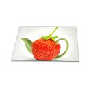 Herdabdeckplatte Ceran 1 Teilig 80x52 Erdbeeren Rot Abdeckung Glas Spritzschutz