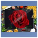 Herdabdeckplatte Ceran 2-Teilig 2x40x52 Rose Rot Abdeckung Spritzschutz Glas