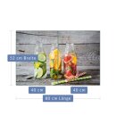 Herdabdeckplatte Ceran 2-Teilig 2x40x52 Obst Gelb Abdeckung Spritzschutz Glas