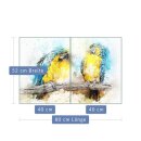 Herdabdeckplatte Ceran 2-Teilig 2x40x52 Vogel Blau...