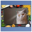 Herdabdeckplatte Ceran 2-Teilig 2x40x52 Katze Weiß Abdeckung Spritzschutz Glas