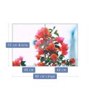 Herdabdeckplatte Ceran 2-Teilig 2x40x52 Blumen Rot...