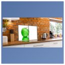 Herdabdeckplatte Ceran 2-Teilig 2x40x52 Apfel Grün Abdeckung Spritzschutz Glas