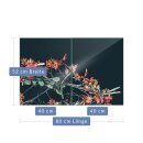 Herdabdeckplatte Ceran 2-Teilig 2x40x52 Blumen Rot Abdeckung Spritzschutz Glas
