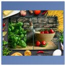 Herdabdeckplatte 2x40x52 Ceran 2-Teilig Tomate Rot Abdeckung Spritzschutz Glas
