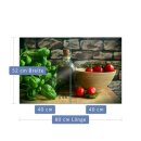 Herdabdeckplatte Ceran 2-Teilig 2x40x52 Tomate Rot Abdeckung Spritzschutz Glas