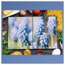 Herdabdeckplatte Ceran 2-Teilig 2x40x52 Blumen Blau...