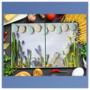Herdabdeckplatte Ceran 2-Teilig 2x40x52 Blumen Blau Abdeckung Spritzschutz Glas