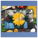 Herdabdeckplatte Ceran 2-Teilig 2x40x52 Blumen Gelb...