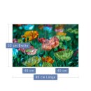 Herdabdeckplatte Ceran 2-Teilig 2x40x52 Blumen Bunt...