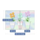 Herdabdeckplatte Ceran 2-Teilig 2x40x52 Blumen Bunt Abdeckung Spritzschutz Glas