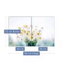 Herdabdeckplatte Ceran 2-Teilig 2x40x52 Blumen Weiß...