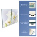Herdabdeckplatte Ceran 2-Teilig 2x40x52 Blumen Weiß Abdeckung Spritzschutz Glas