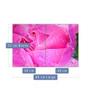 Herdabdeckplatte Ceran 2-Teilig 2x40x52 Blumen Pink...
