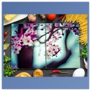 Herdabdeckplatte Ceran 2-Teilig 2x40x52 Blumen Bunt Abdeckung Spritzschutz Glas
