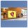 Herdabdeckplatte Ceran 2-Teilig 2x40x52 Abstrakt Rot Abdeckung Spritzschutz Glas
