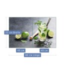 Herdabdeckplatte Ceran 2-Teilig 2x40x52 Zitrone Grün Abdeckung Spritzschutz Glas