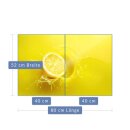 Herdabdeckplatte Ceran 2-Teilig 2x40x52 Zitrone Gelb...
