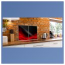 Herdabdeckplatte Ceran 2-Teilig 2x40x52 Abstrakt Rot Abdeckung Spritzschutz Glas