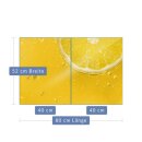 Herdabdeckplatte Ceran 2-Teilig 2x40x52 Zitrone Gelb...