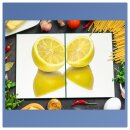 Herdabdeckplatte Ceran 2-Teilig 2x40x52 Zitrone Gelb Abdeckung Spritzschutz Glas