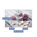 Herdabdeckplatte Ceran 2-Teilig 2x40x52 Rose Violett Abdeckung Spritzschutz Glas