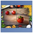 Herdabdeckplatte Ceran 2-Teilig 2x40x52 Gemüse Beige Abdeckung Spritzschutz Glas