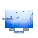 Herdabdeckplatte Ceran 2-Teilig 2x40x52 Abstrakt Blau...