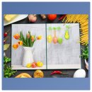 Herdabdeckplatte Ceran 2-Teilig 2x40x52 Blumen Orange Abdeckung Spritzschutz