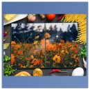 Herdabdeckplatte Ceran 2-Teilig 2x40x52 Blumen Orange...