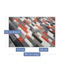 Herdabdeckplatte Ceran 2-Teilig 2x40x52 Abstrakt Grau Abdeckung Spritzschutz