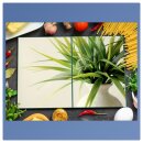 Herdabdeckplatte Ceran 2-Teilig 2x40x52 Pflanzen Grün Abdeckung Spritzschutz