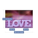 Herdabdeckplatte Ceran 2-Teilig 2x40x52 Liebe Violett...