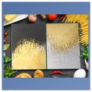 Herdabdeckplatte Ceran 2-Teilig 2x40x52 Abstrakt Gold Abdeckung Spritzschutz