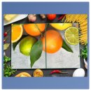 Herdabdeckplatte Ceran 2-Teilig 2x40x52 Orangen Orange...