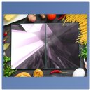 Herdabdeckplatte Ceran 2-Teilig 2x40x52 Abstrakt Violett...