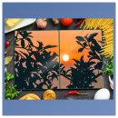 Herdabdeckplatte Ceran 2-Teilig 2x40x52 Landschaft Orange...