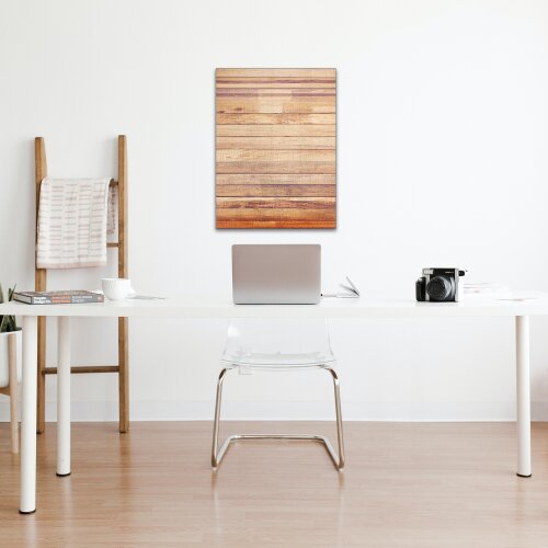 Glas-Magnettafel 60x80 Pinnwand mit Zubehör Whiteboard Küche Holz-Optik Braun 