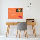 Glas-Magnettafel Orange 60x80 Pinnwand Wand mit Zubehör Whiteboard Küche Büro