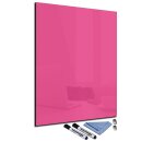 Glas-Magnettafel Pink 60x80 Pinnwand Wand mit Zubeh&ouml;r Whiteboard K&uuml;che B&uuml;ro Deko